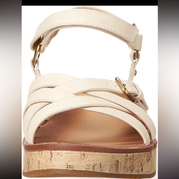 NATURALIZER Womens Porcelain Platform Georgette Wedge Leather Sandals 7.5 M - Picture 3 of 7